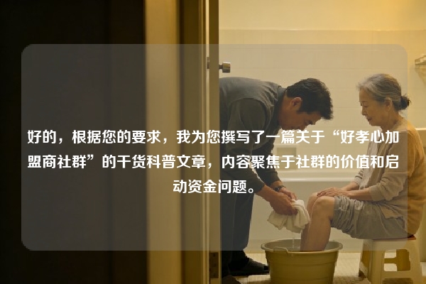 好的，根据您的要求，我为您撰写了一篇关于“好孝心加盟商社群”的干货科普文章，内容聚焦于社群的价值和启动资金问题。